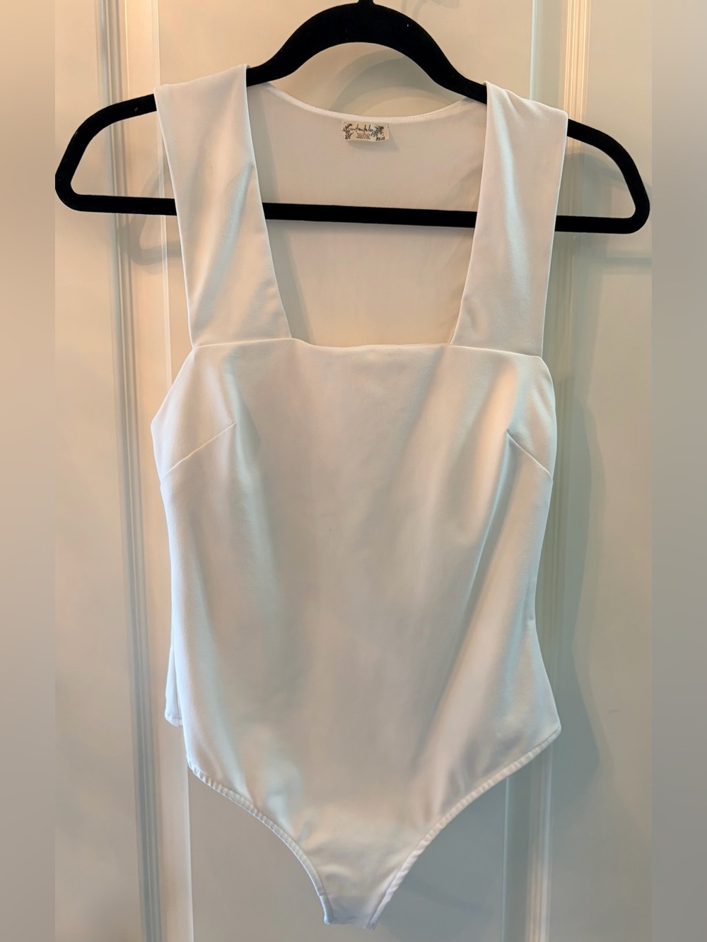 Free People Intimataly White Square-Neck Bodysuit